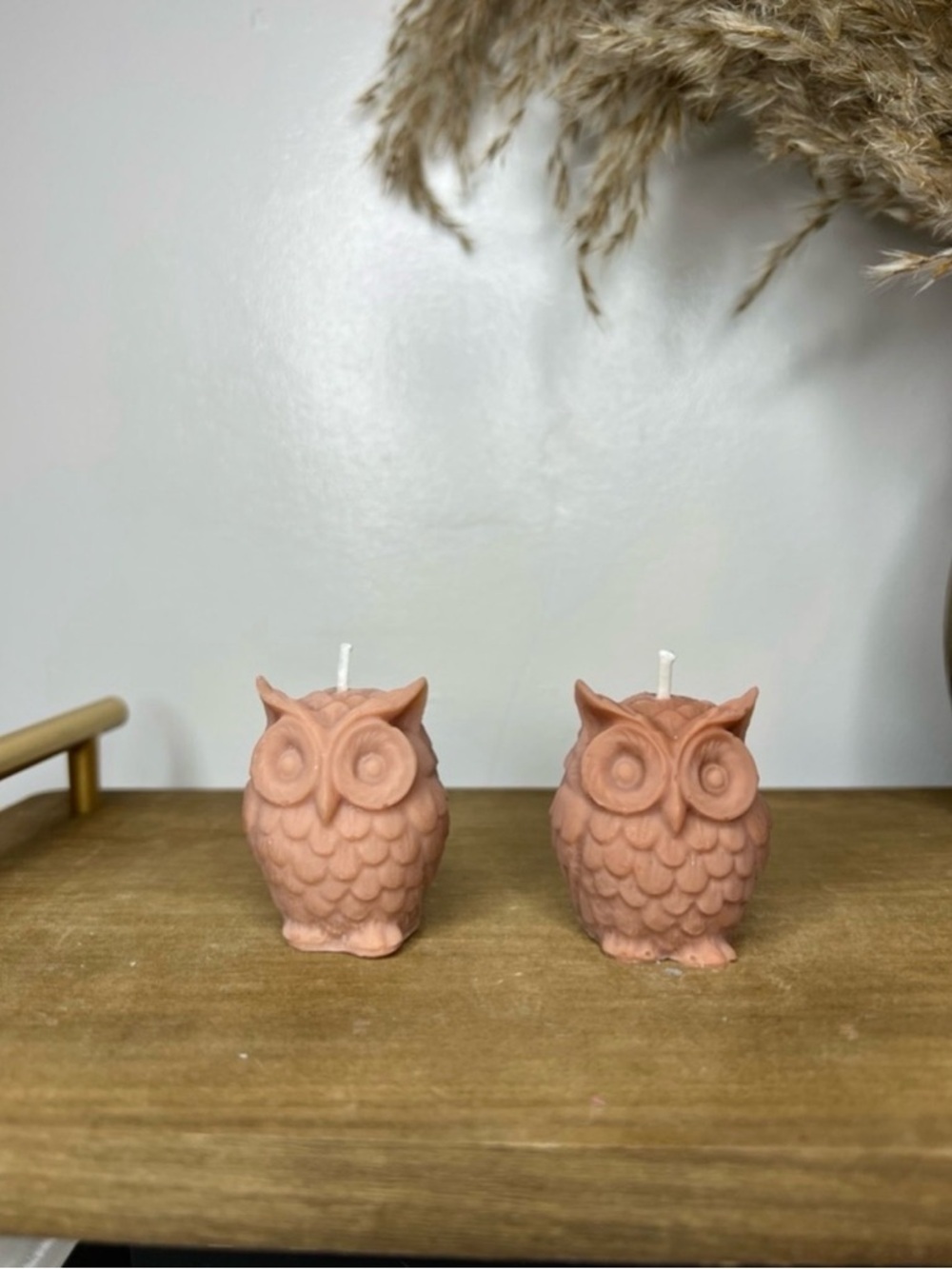 Owl-Shaped Decorative Candle Set - Butterscotch Bourbon